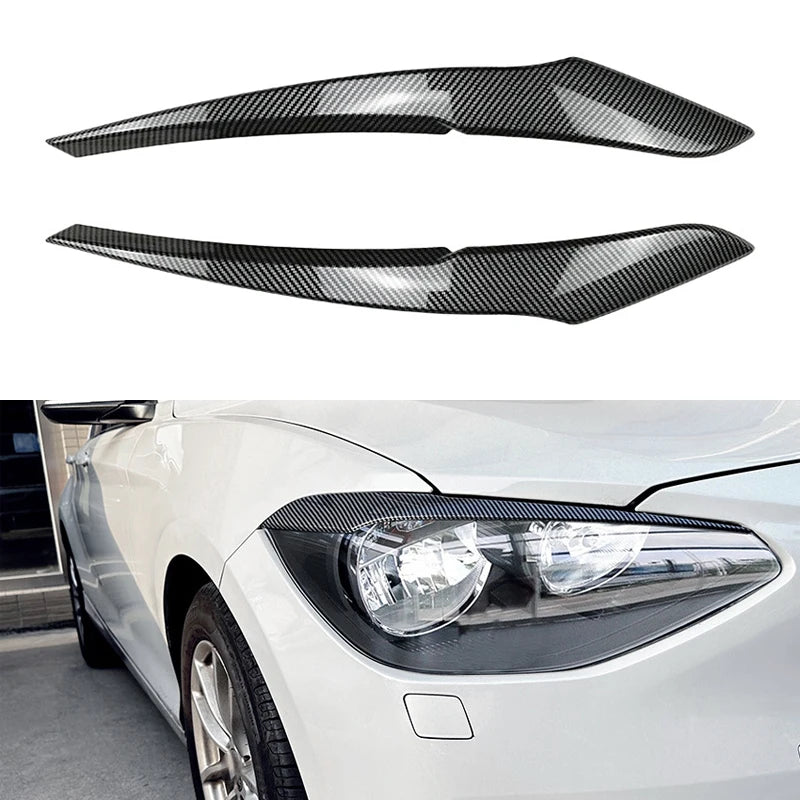 Headlight eyebrows cover BMW 1 Serie F20 F21 pre LCI carbon on car