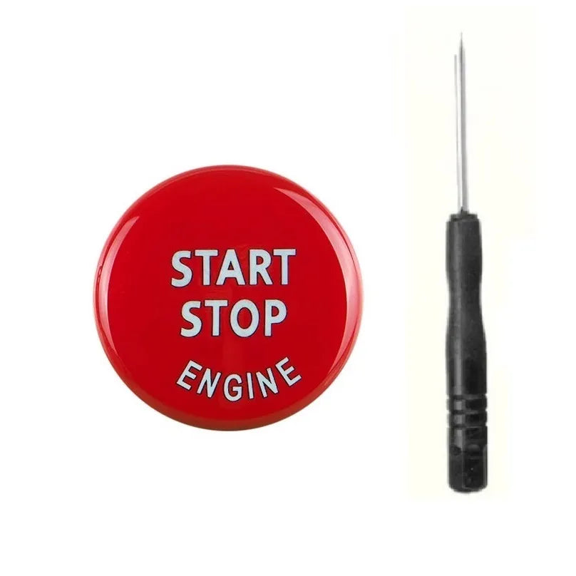 BMW start stop button cover E series red