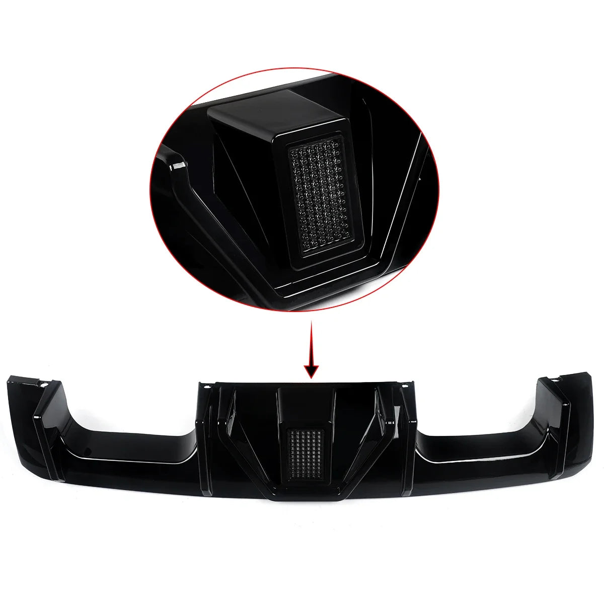 Diffusor glanzend zwart met LED-licht BMW G80 G81 G82 G83