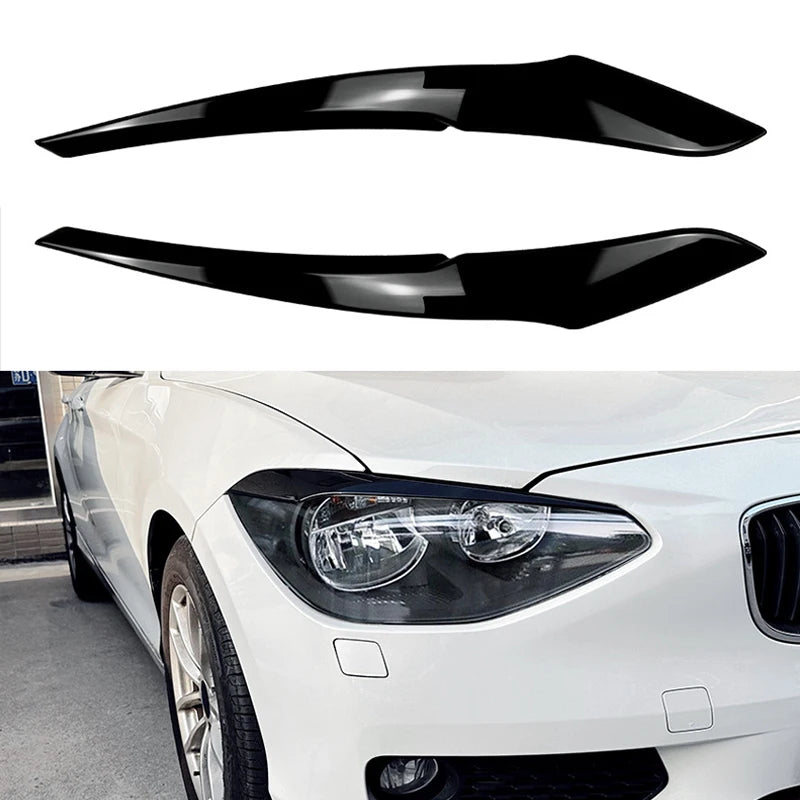 Headlight eyebrows cover BMW 1 Serie F20 F21 pre LCI black on car